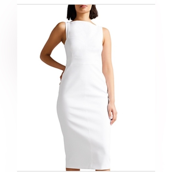 Ted Baker Women's Klarika Bodycon White MIDI Dress Ted Baker size US 4/Ted 1 new - Picture 1 of 2
